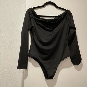 Free People Elegant Black Long Sleeve‎ Bodysuit